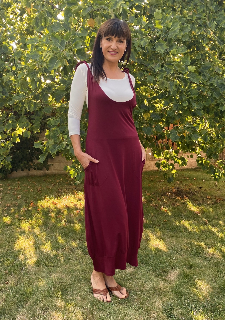 Vínově červená šatová sukně