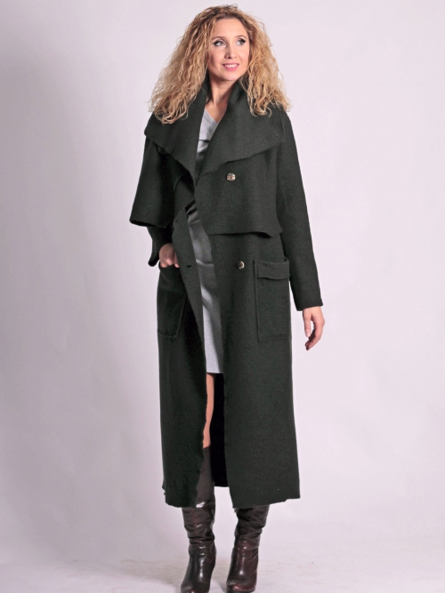 Zelený vlněný kabátek - dvoudílný