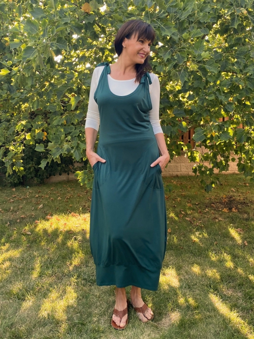 Zelená šatová sukně