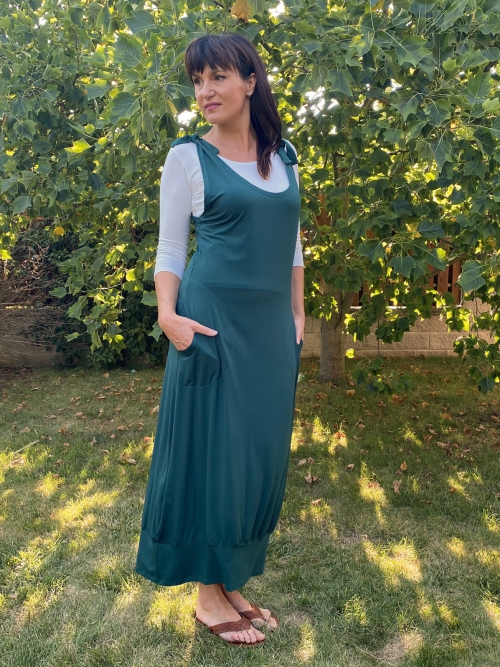 Zelená šatová sukně