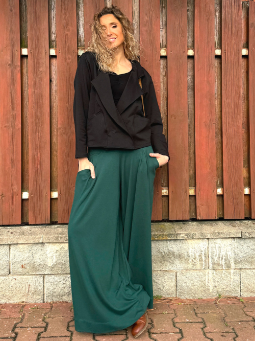 Kalhotová sukně zelená dlouhá