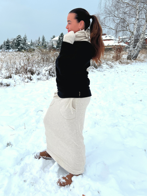Dlouhá zimní sukně béžová