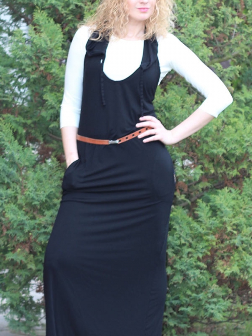 Šatová sukně s kapucí černá