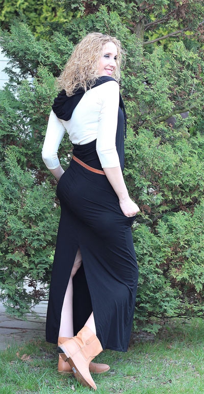 Šatová sukně s kapucí černá