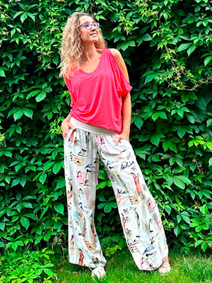 Volné kalhoty - se vzorem fashion