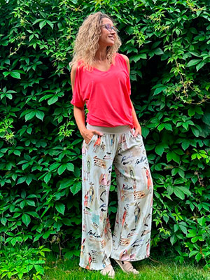 Volné kalhoty - se vzorem fashion