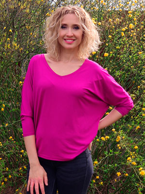 Fuchsiová netopýří tunika