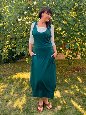 Zelená šatová sukně