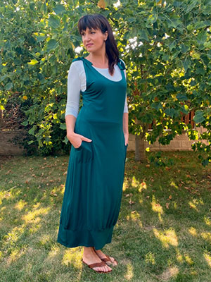 Zelená šatová sukně