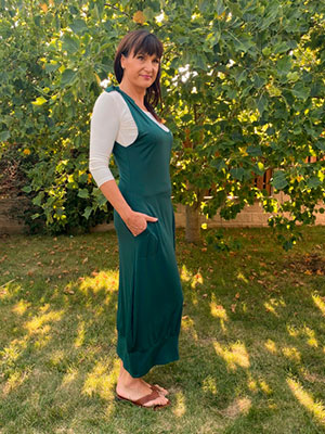 Zelená šatová sukně