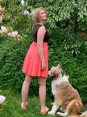 Polokolová sukně meruňková