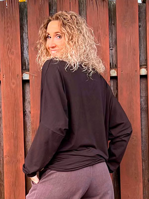 Oversize netopýří tunika dlouhý rukáv hnědá