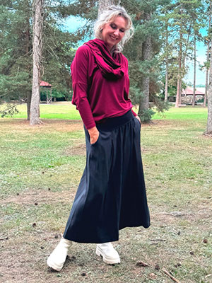 Kalhotová sukně černá maxi