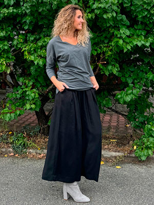 Kalhotová sukně černá maxi
