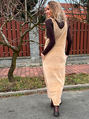 Béžová šatová sukně