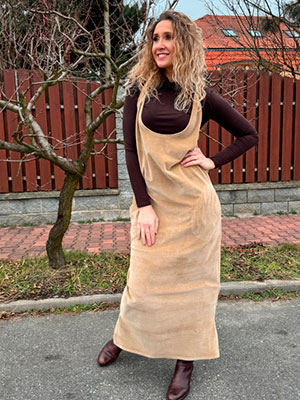 Béžová šatová sukně