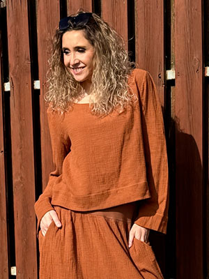Top mušelín rezavý