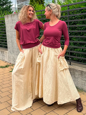 Kalhotová sukně dlouhá vanilka