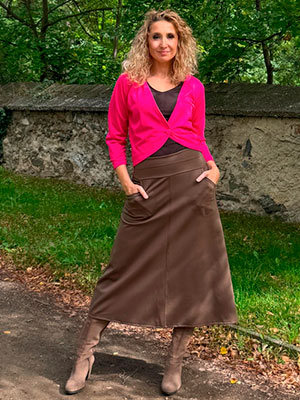 Zvonová sukně hnědá