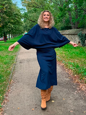 Zvonová sukně modrá