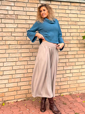Kalhotová sukně maxi béžová