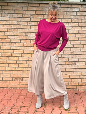 Kalhotová sukně maxi béžová