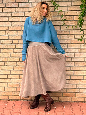 Polokolová manžestrová sukně