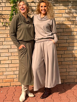 Kalhotová sukně maxi khaki