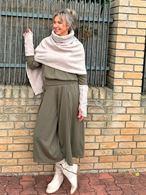 Kalhotová sukně maxi khaki
