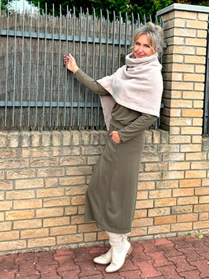 Kalhotová sukně maxi khaki