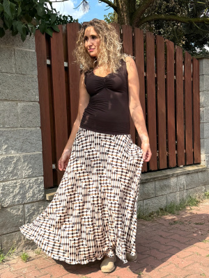 Polokolová sukně-smetanovo hnědá
