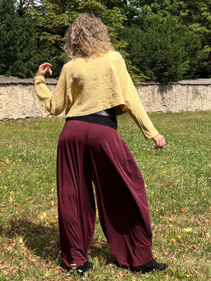 Kalhotová sukně mahagonové cupro