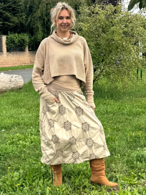 Balonová sukně s výšivkou Richelieu