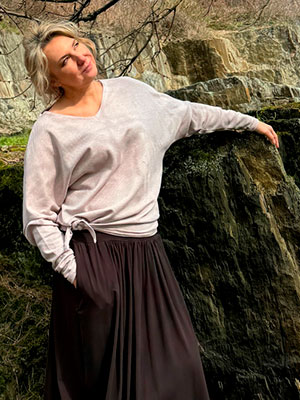 Oversize netopýří tunika dlouhý béžová