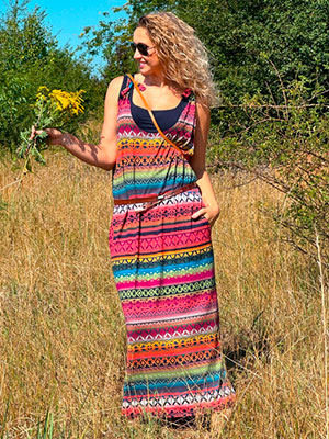 Šatová sukně barevná