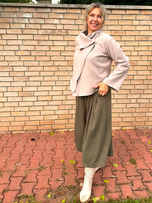 Kalhotová sukně maxi khaki