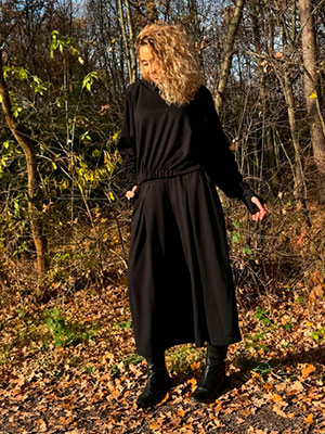 Kalhotová sukně maxi černá
