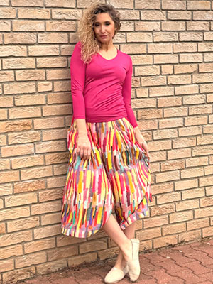 Kalhotová sukně maxi barevná