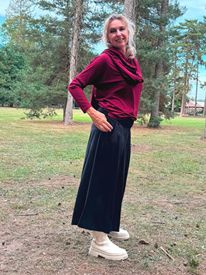 Kalhotová sukně černá maxi