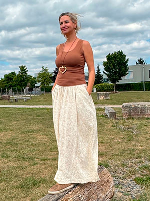 Kalhotová sukně/harémky béžové