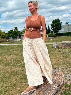 Kalhotová sukně/harémky béžové