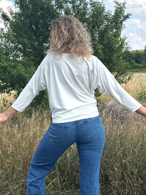 Volné triko bílé 3/4 rukáv