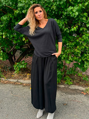 Kalhotová sukně černá maxi