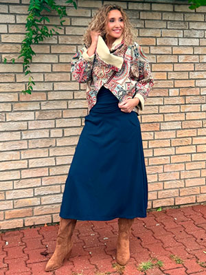 Zvonová sukně modrá