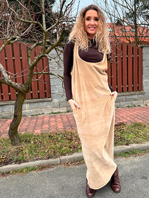 Béžová šatová sukně
