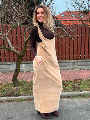 Béžová šatová sukně