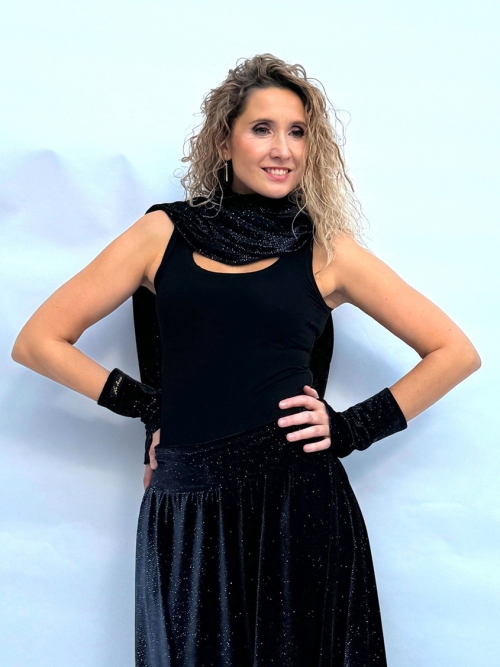 Sametové pončo bez rukávů