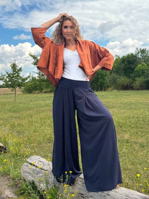 Kalhotová sukně ocelově modrá