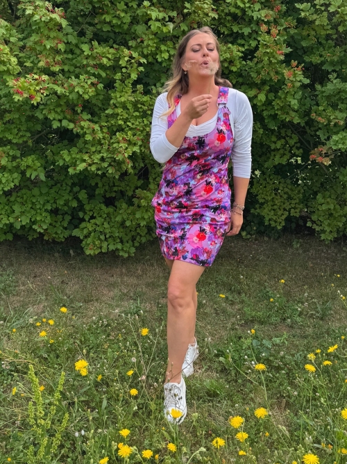Fialová šatová sukně - krátká