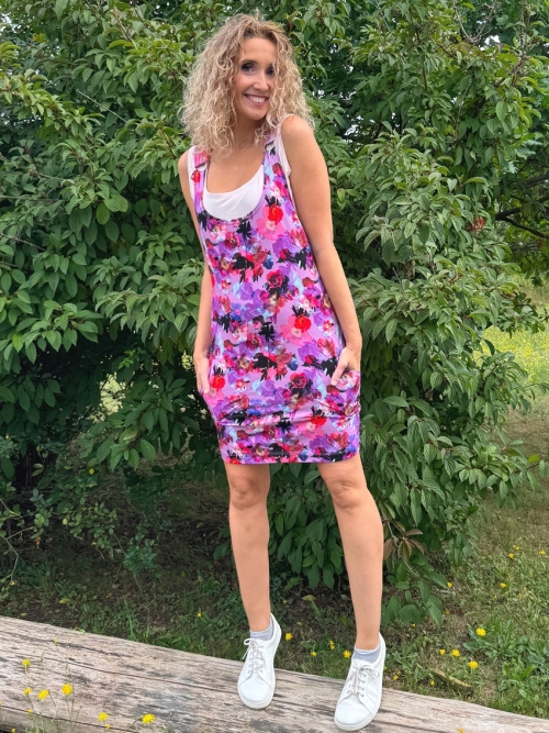 Fialová šatová sukně - krátká